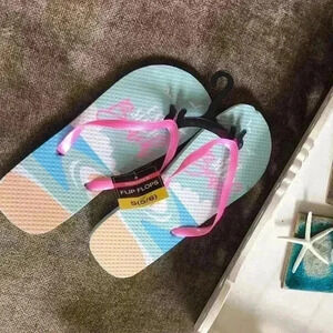 NWT Eat, Sleep, Beach Flip Flops